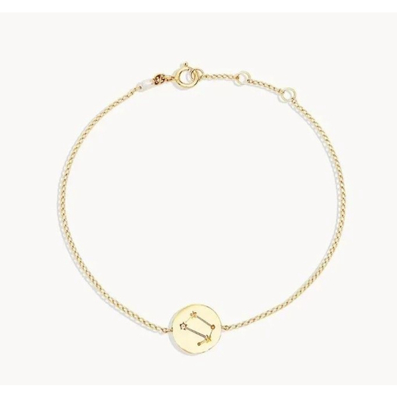 NEW “Gemini" Gold Filled Star Disc Birthday Zodiac Constellation Bracelet, 6-8" - Picture 2 of 6